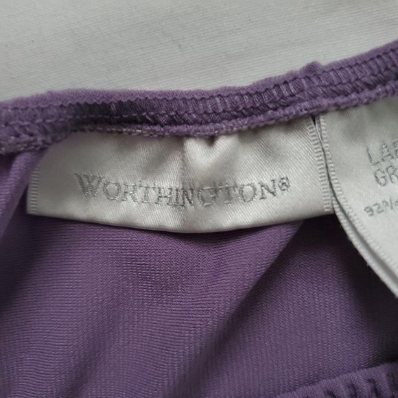Worthington Women’s 3/4 Balloon Sleeve Ruched Blouse Purple Size Large - Picture 5 of 10
